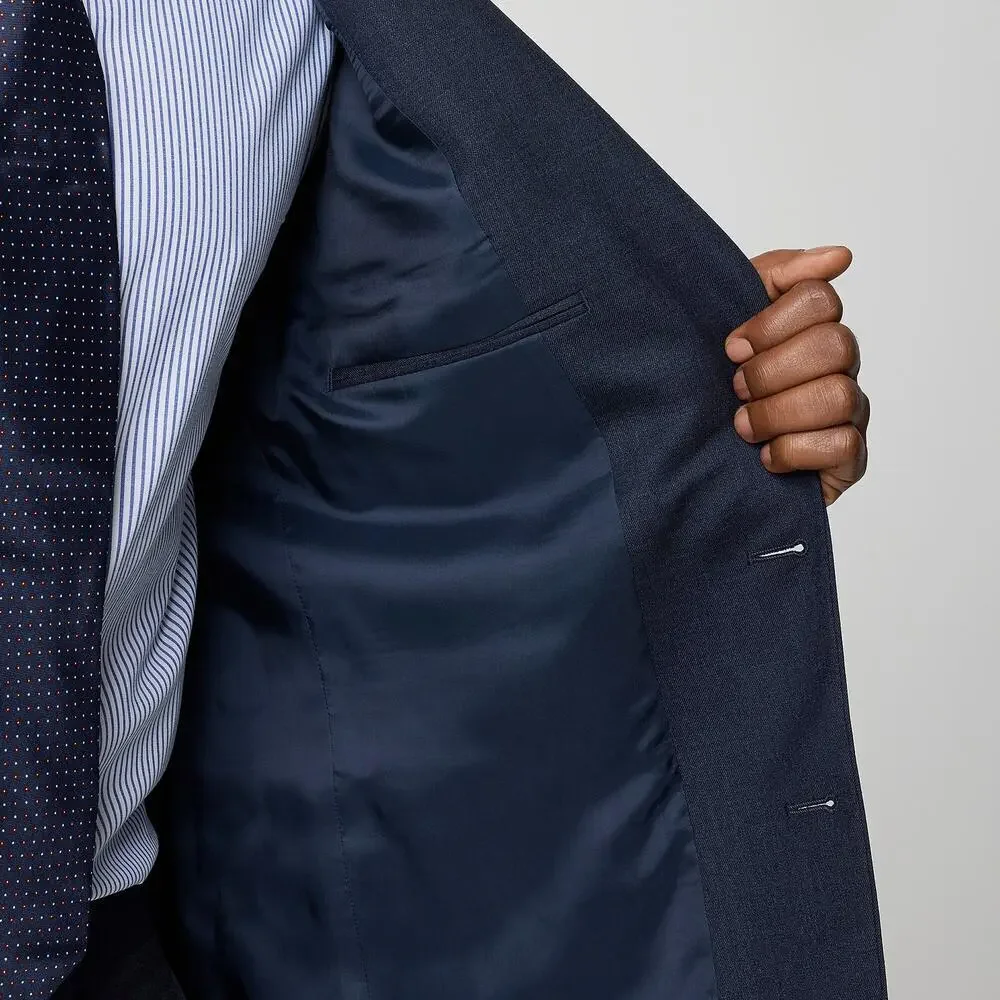 J. Crew Slim-Fit Thompson Worsted Wool Suit Jacket Heather Navy Size 40S NWT